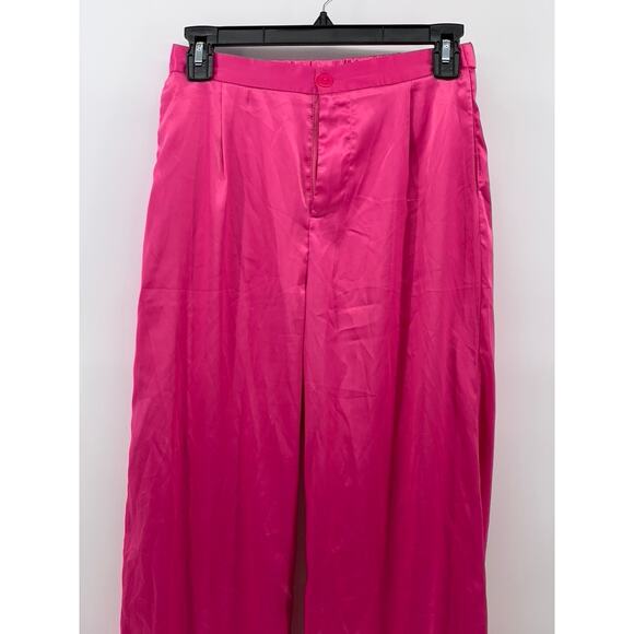 ADIKA Women's Fuchsia Pink Wide-Leg High-Rise Dress Up Pant SZ S - Picture 3 of 10